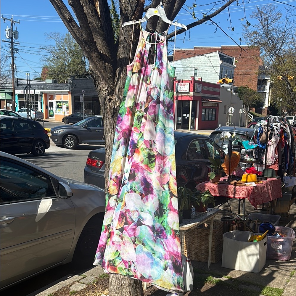 Floral Multicolor Halter Dress
